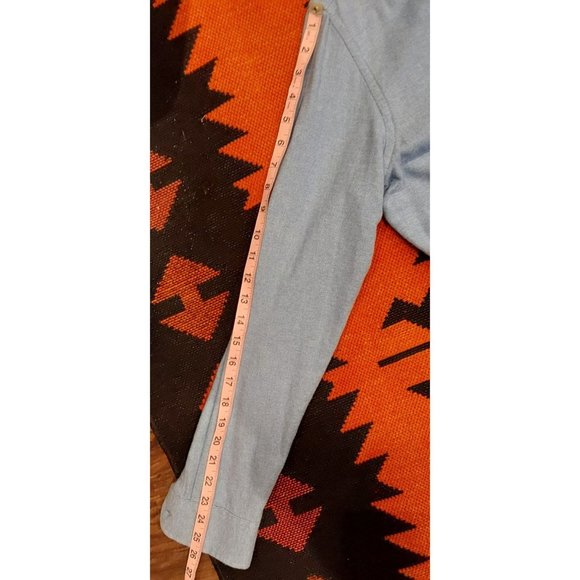 Old Navy Men's Super Soft Cotton Flannel Light Blue Slim Fit Shirt. Size Medium - Picture 4 of 11